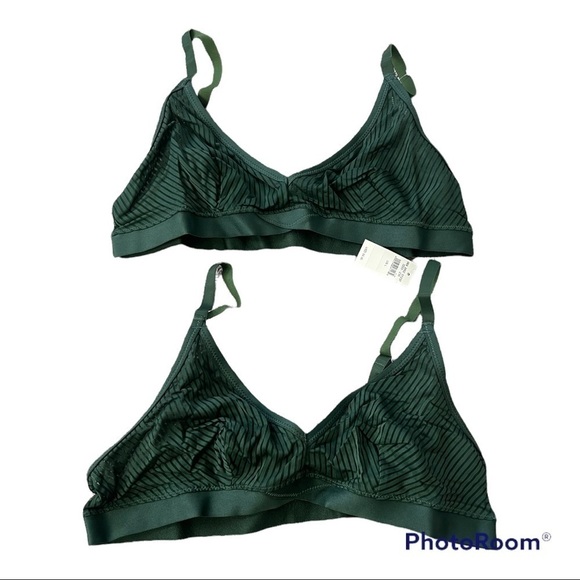 Aerie Green Striped Bra - Picture 1 of 4